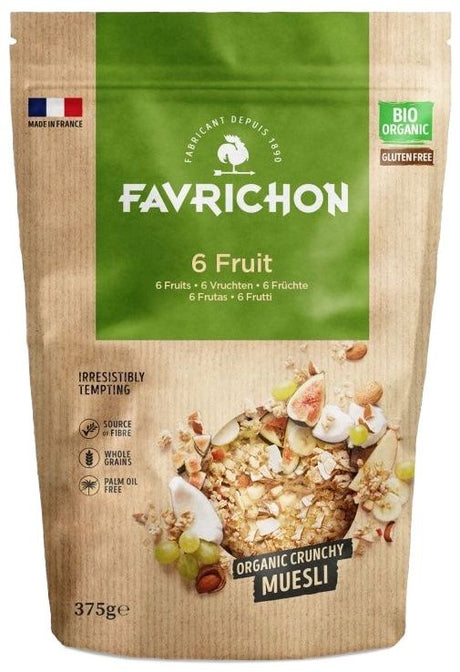 Muesli Crunchy de 6 Frutas · Favrichon · 375 gramos