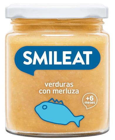 Tarrito de Verduras Ecológicas con Merluza · Smileat · 230 gramos