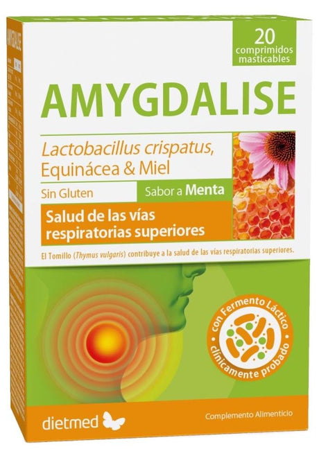 Amygdalise Menta · Dietmed · 20 comprimidos