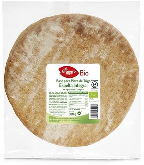 Base para Pizza de Trigo Espelta Integral · El Granero Integral · 300 gramos [Caducidad 02/2025]