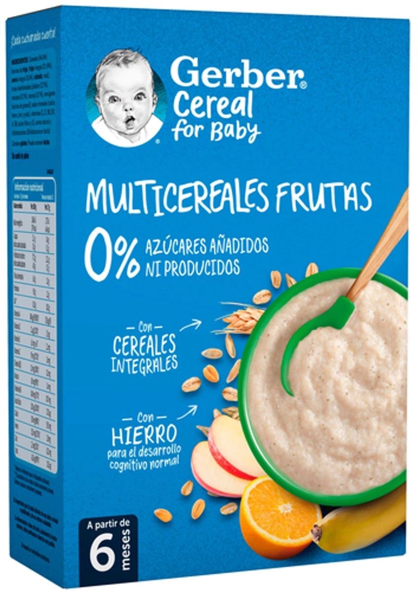 Gerber Papilla para Bebés Multicereales con Frutas · Nestlé · 270 gramos