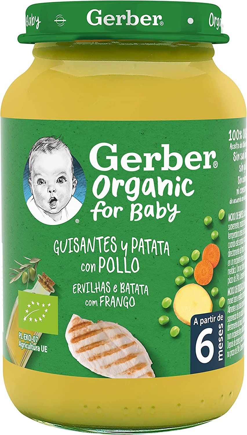 Gerber Tarrito de Puré de Guisantes con Patata y Pollo · Nestlé · 190 gramos