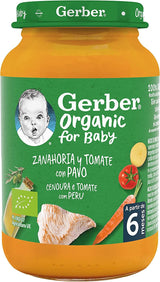 Gerber Tarrito de Puré de Zanahoria, Tomate con Pavo · Nestlé · 190 gramos