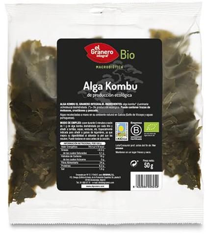 Alga Kombu · El Granero Integral · 50 gramos