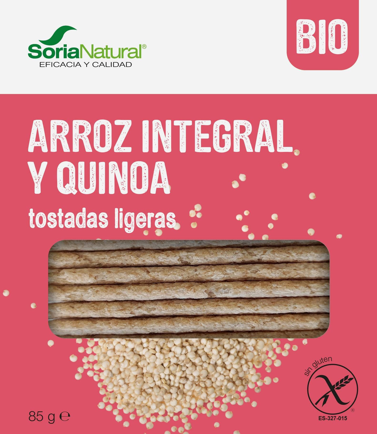 Tostadas de Arroz Integral y Quinoa · Soria Natural · 85 gramos