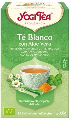 Té Blanco con Aloe Vera · Yogi Tea · 17 filtros