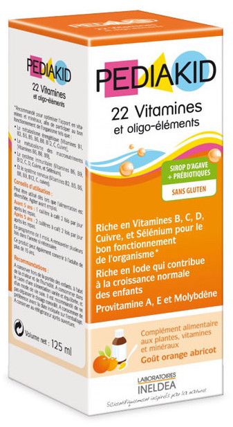 Jarabe Infantil de 22 vitaminas y Oligoelementos · Pediakid · 125 ml