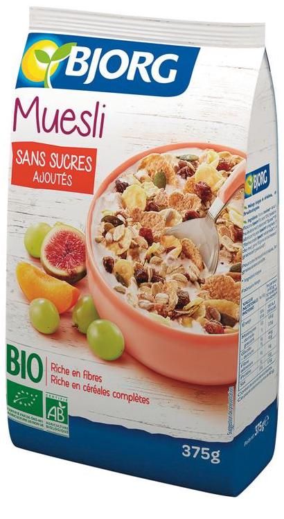 Muesli Frutas Sin Azúcar Añadido · Bjorg · 375 gramos