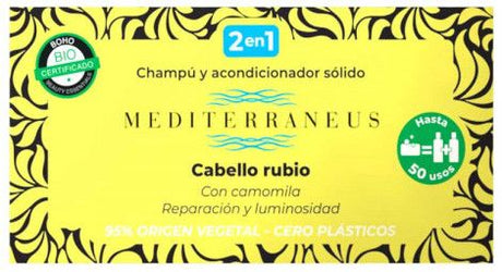 Champú & Acondicionador Sólido - Cabello Rubio · Mediterraneus · 55 gramos