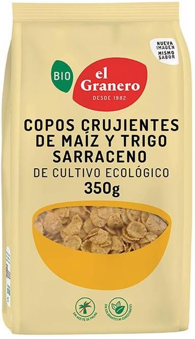 Copos Crujientes de Maíz y Trigo Sarraceno · El Granero Integral · 350 gramos