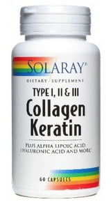 Collagen Keratin · Solaray · 60 cápsulas