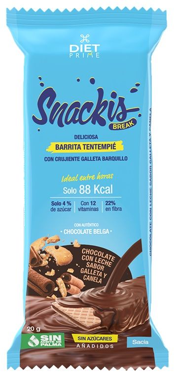 Barrita Tentempié - Chocolate con Leche Sabor Galleta y Canela · Herbora · 20 gramos