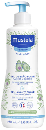 Gel de Baño Suave con Aguacate Bio · Mustela · 500 ml