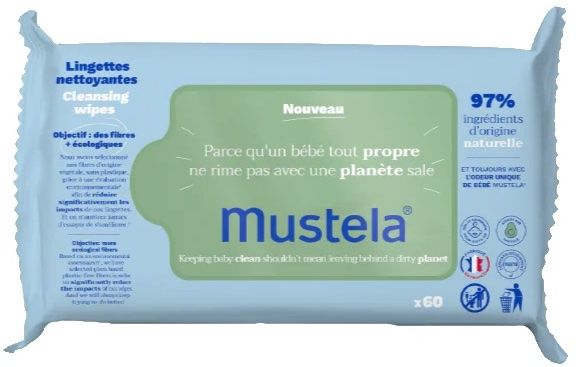 Toallitas Limpiadoras con Aguacate Bio · Mustela · 60 unidades