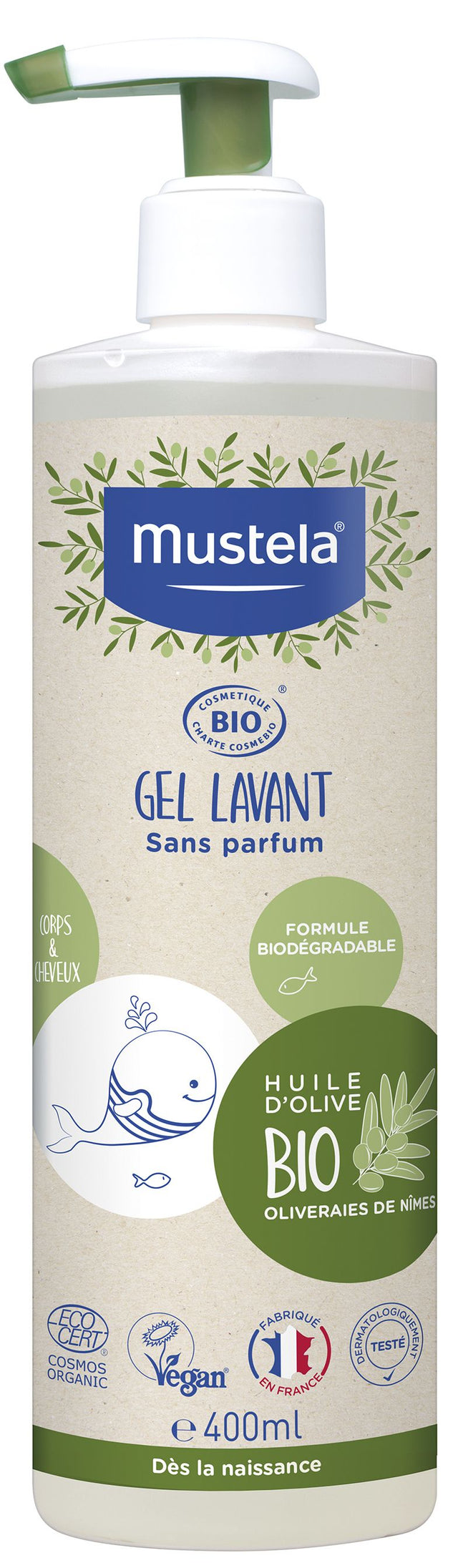 Gel y Champú 2 en 1 Bio · Mustela · 400 ml