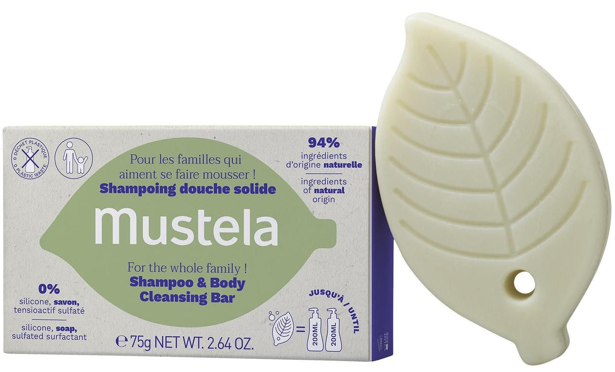 Champú Sólido Cabello & Cuerpo · Mustela · 75 gramos