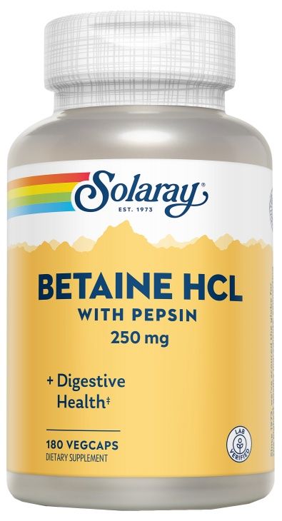 Betaína HCL · Solaray · 100 cápsulas