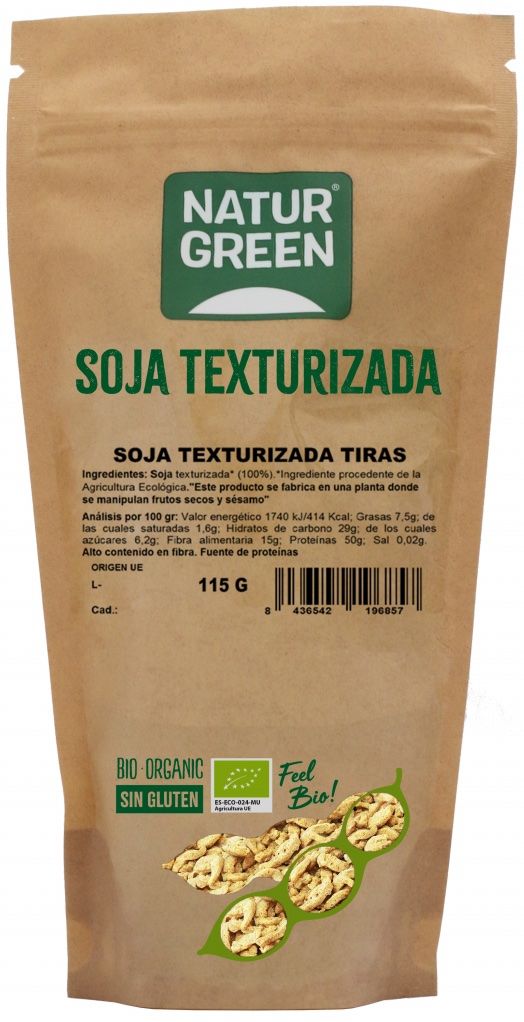 Soja Texturizada en Tiras Bio · Naturgreen · 115 gramos [Caducidad 01/2025]