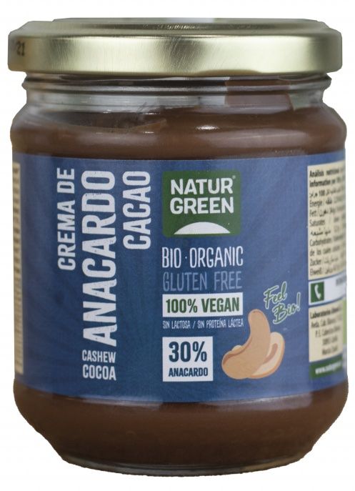 Crema de Anacardo con Cacao Bio · Naturgreen · 200 gramos