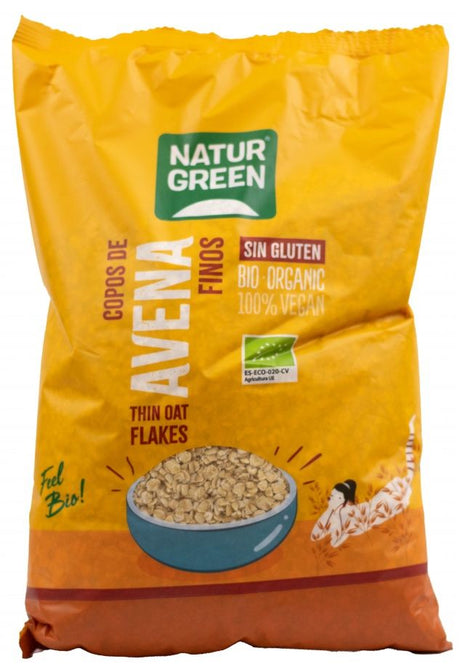 Copos de Avena Finos Sin Gluten Bio · Naturgreen · 1 kg