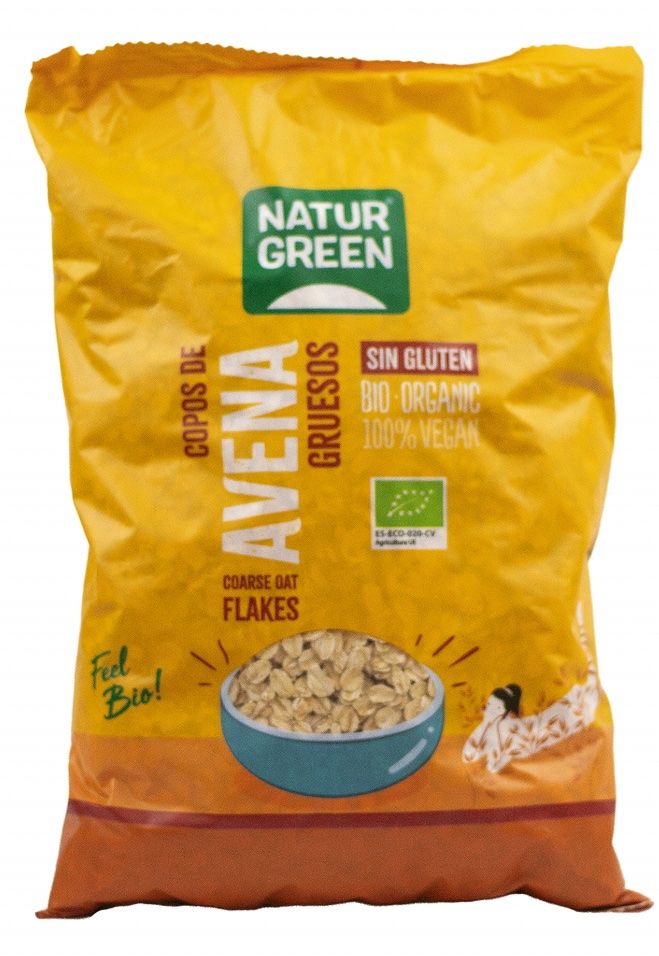 Copos de Avena Gruesos Sin Gluten Bio · Naturgreen · 1 kg