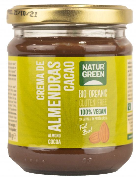 Crema Almendras con Cacao Bio · Naturgreen · 200 gramos