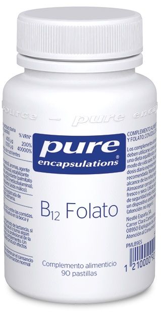 Vitamina B12 Folato · Pure Encapsulations · 90 pastillas