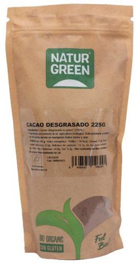 Cacao Desgrasado Bio · Naturgreen · 225 gramos