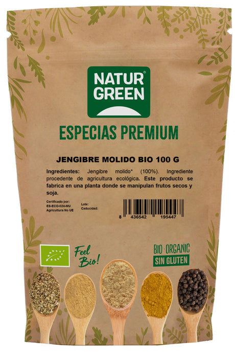 Jengibre Molido Bio · Naturgreen · 100 gramos