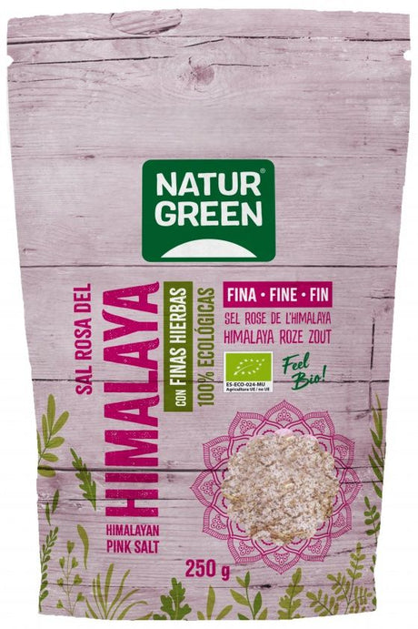 Sal del Himalaya con Finas Hierbas Bio · Naturgreen · 250 gramos