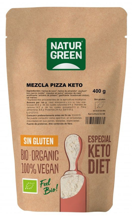 Mezcla para Pizza Keto Bio · Naturgreen · 400 gramos