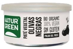 Paté Vegetal de Olivas Negras Bio · Naturgreen · 125 gramos