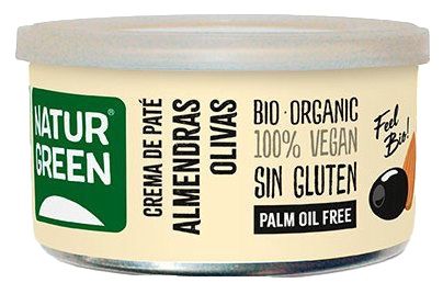 Crema de Paté de Almendras y Olivas Bio · Naturgreen · 130 gramos