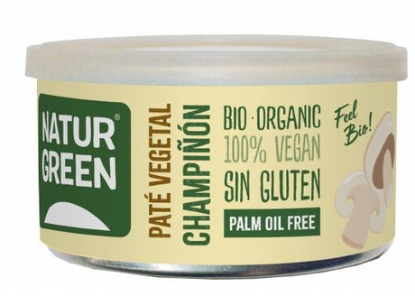 Paté Vegetal de Champiñón Bio · Naturgreen · 125 gramos