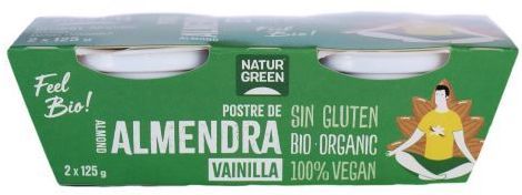 Postre de Almendra con Vainilla Bio   Naturgreen   2x125 gramos