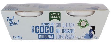 Postre de Coco Original Bio · Naturgreen · 2x125 gramos