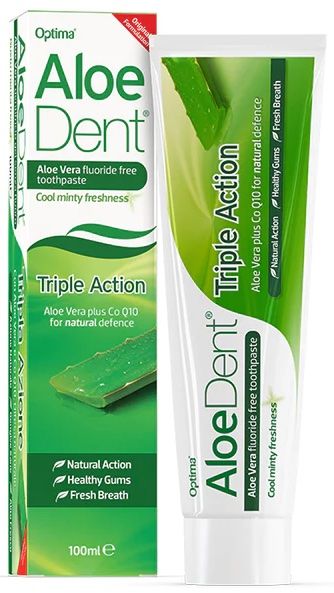 Dentífrico Aloe Dent Triple Acción Sin Flúor · Optima · 100 ml