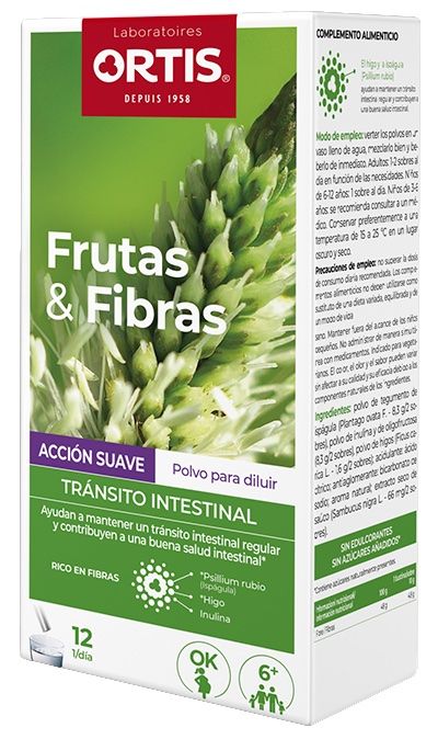 Frutas & Fibras Acción Suave · Ortis · 12 sobres