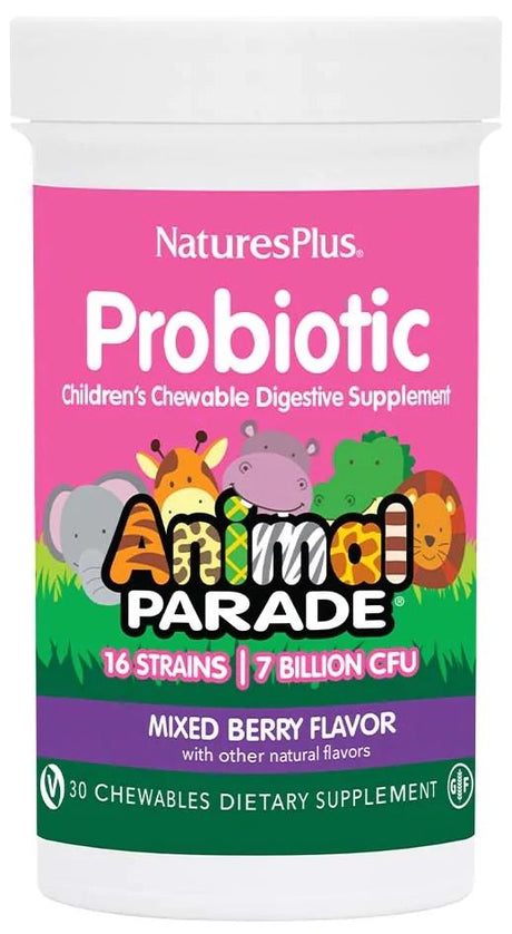 Animal Parade Probiotic · Nature's Plus · 30 comprimidos masticables