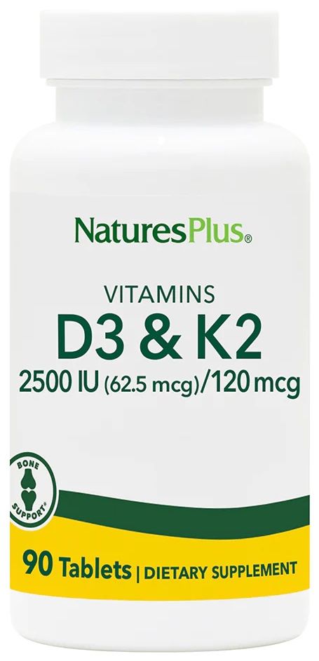 Vitamina D3 & Vitamina K2 · Nature's Plus · 90 comprimidos