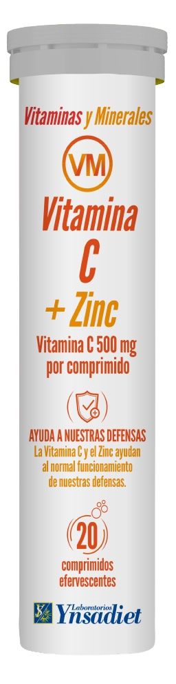 Vitamina C + Zinc · Ynsadiet · 20 comprimidos efervescentes