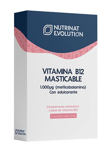 Vitamina B12 1.000 mcg (Metilcobalamina) Masticable · Nutrinat Evolution · 30 comprimidos