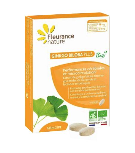 Ginkgo Biloba Plus Bio · Fleurance Nature · 30 comprimidos