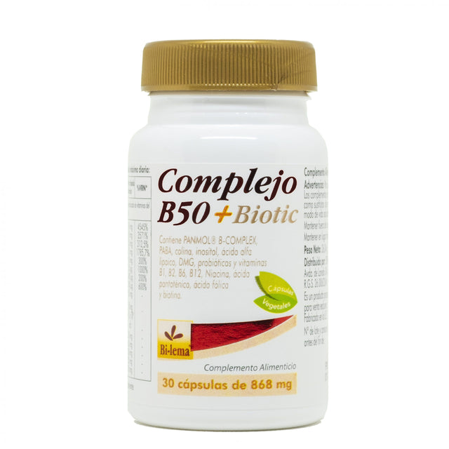 Complejo B50 + Biotic · Bilema · 30 cápsulas