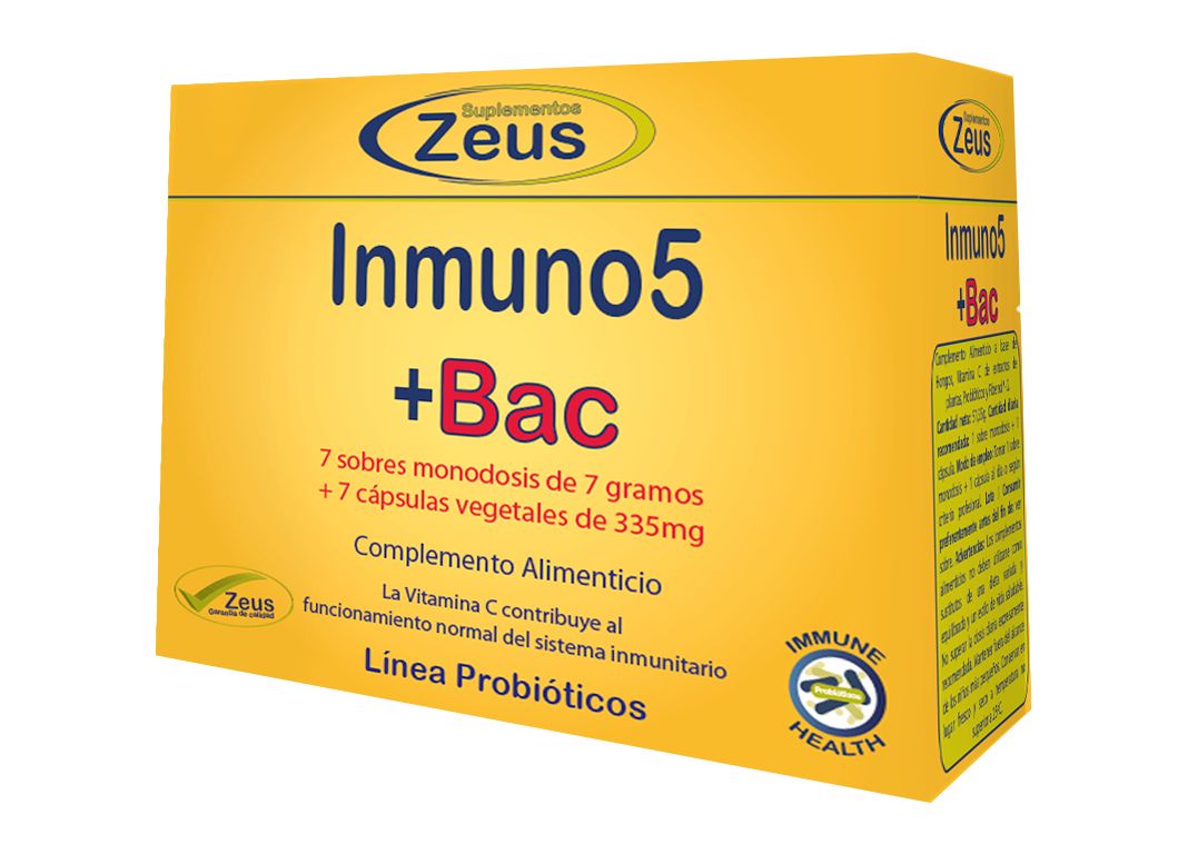 Inmuno-5 + Bac · Zeus · 7 sobres + 7 cápsulas