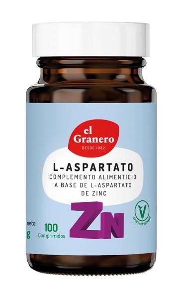 L-Aspartato de Zinc · El Granero Integral · 100 comprimidos