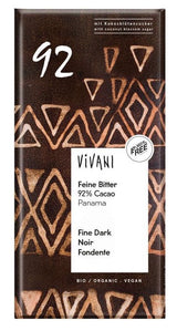 Chocolate Negro Fino 92% Cacao · Vivani · 80 gramos