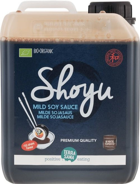 Shoyu Mild: Salsa de Soja Suave · Terrasana · 2,5 litros