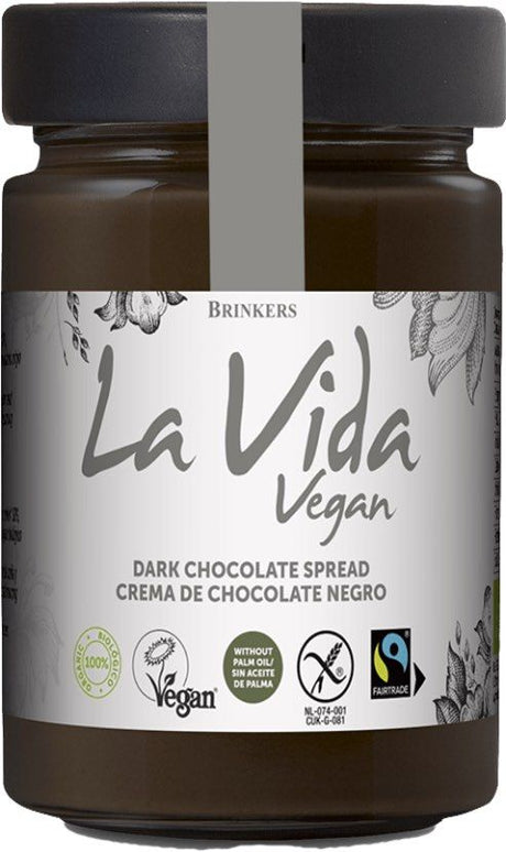 Crema de Chocolate Negro Bio · La Vida Vegan · 600 gramos