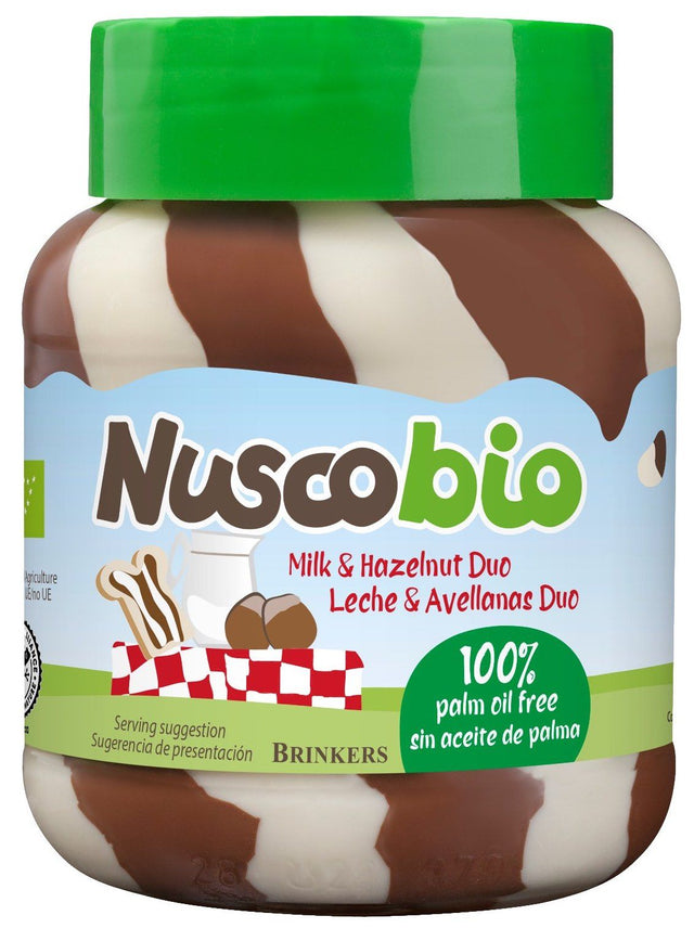 Crema Dúo de Chocolate con Leche y Avellana · Nuscobio · 400 gramos